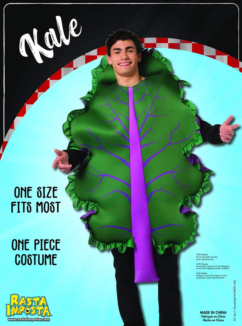 Rasta Imposta Kale Lettuce Costume Mens Womens Fruit Vegetable Funny Food Outfit Green, Purple - Image 4